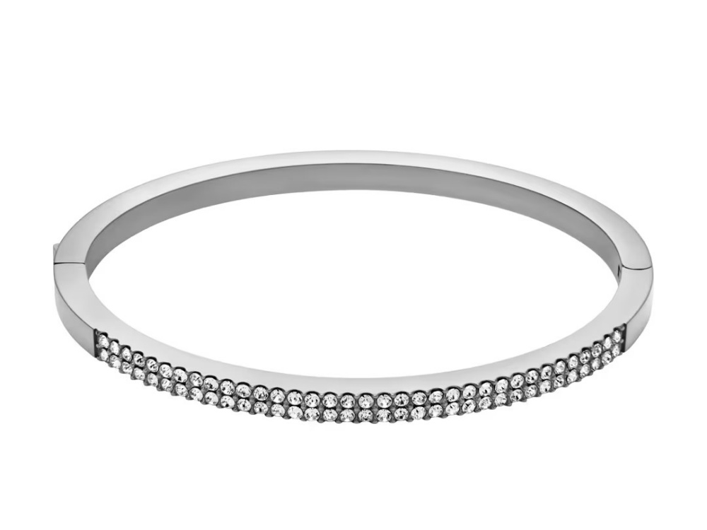 Fossil Armreif Ellis Pavé Glitz Edelstahl Silbrig